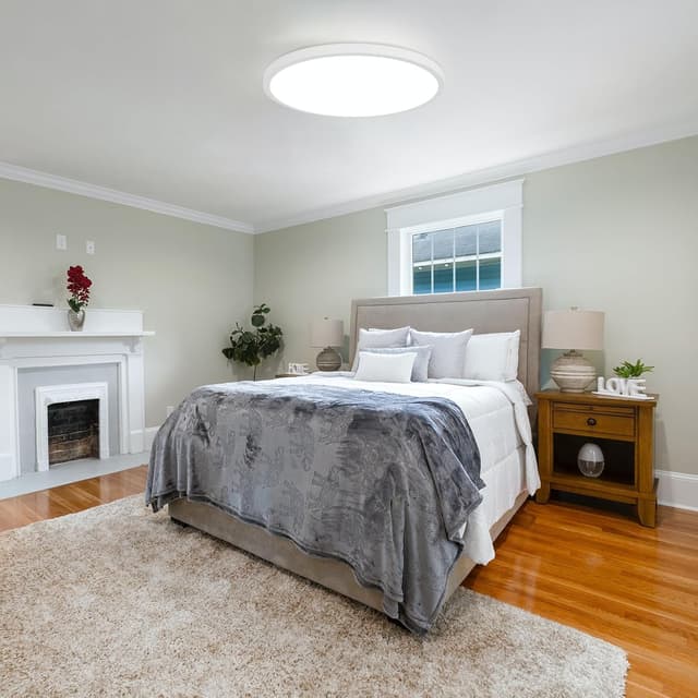 Detalle de ZMH LED Deckenleuchte fürs Badezimmer (IP44), rund, flach – 24 W, 30 cm, kaltweiß