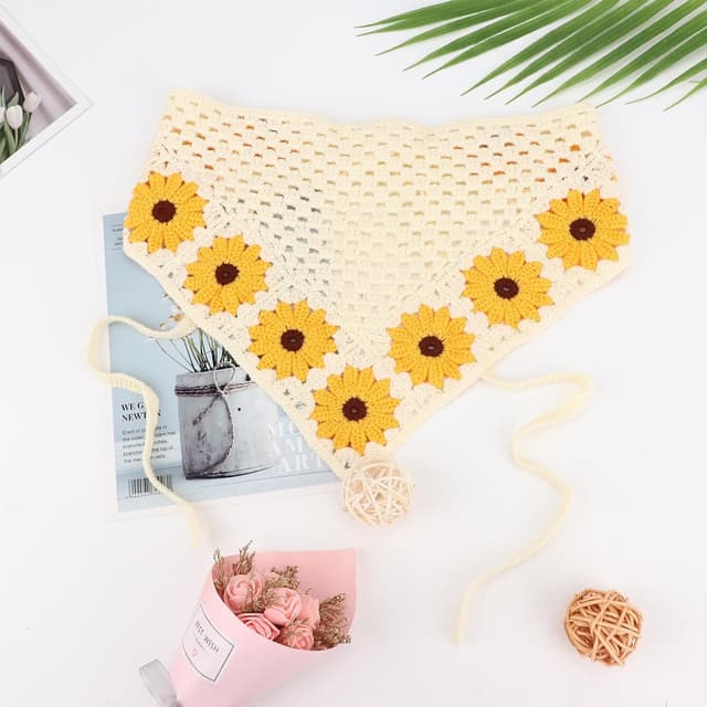 Detalle 2 de DRESHOW 2er-Set Damen Boho Stirnbänder / Dreieck-Kopftücher aus Polyester – elastisch zum Binden