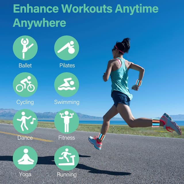 Detalle de Pesi caviglie e polsi 2 pezzi da 0,5 kg ciascuno: set regolabile per palestra, yoga e corsa