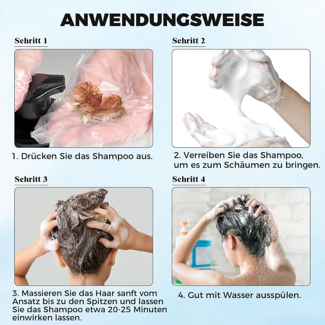 Thumbnail 4 de JUANCHI Schwarzes Haarfärbeshampoo Schwarz 3 in 1