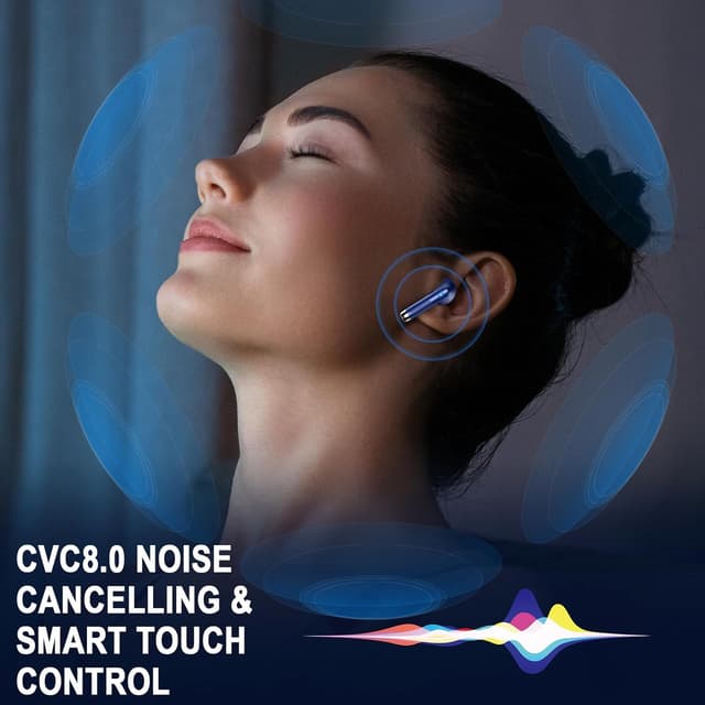 Detalle de Cuffie Bluetooth Auricolari Bluetooth 5.4 con ANC ENC, 4 microfoni e fino a 40 ore (IP7)