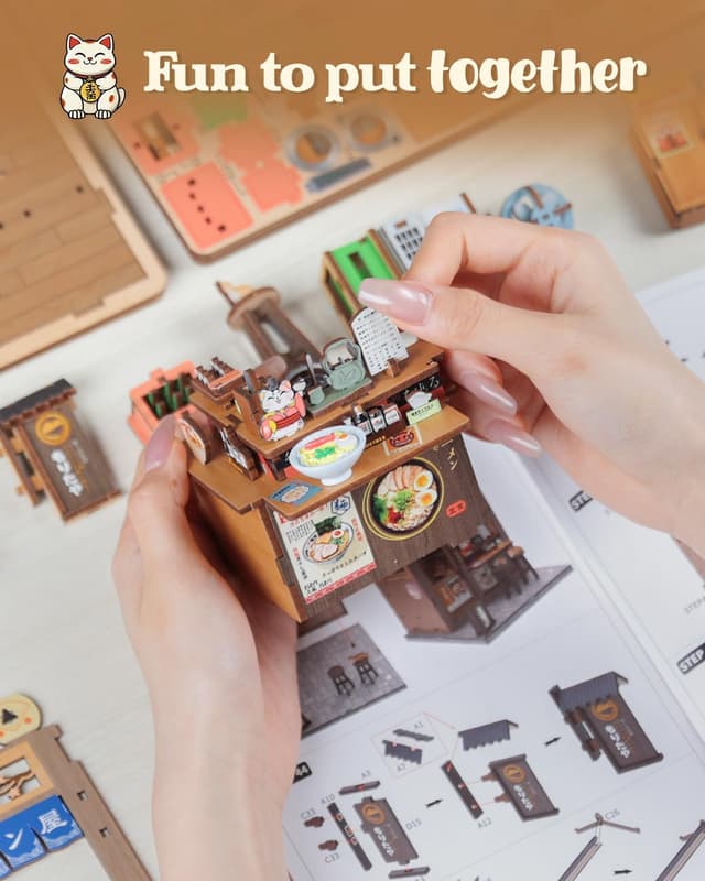 Thumbnail 6 de CUTEBEE Book Nook Kit mit LED, 98 Teile