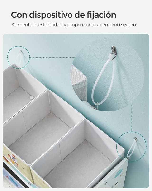 Detalle 2 de SONGMICS Estantería Infantil con 7 Cajas de Tela