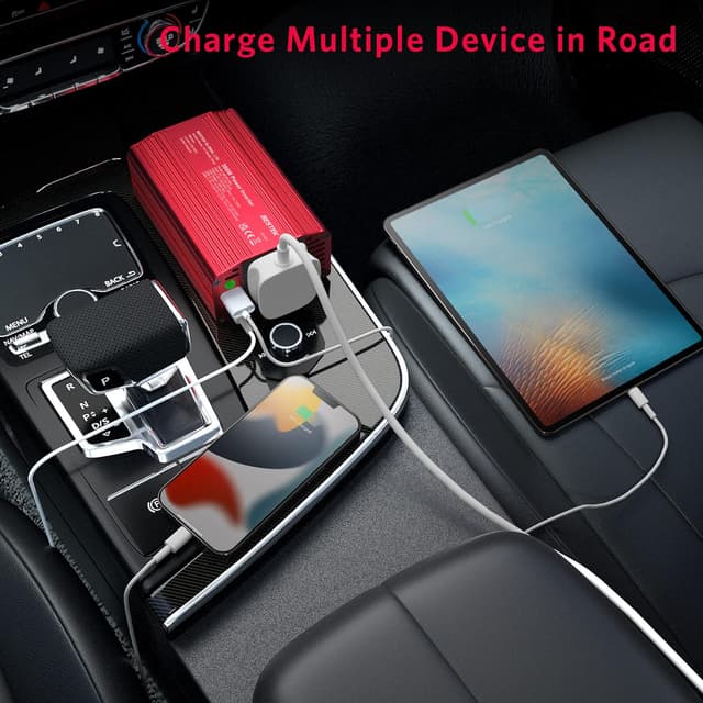 Thumbnail 6 de BESTEK Power Inverter 12V to 240V 300W with PD20W USB-C, QC18W USB-A & 3-Pin Socket