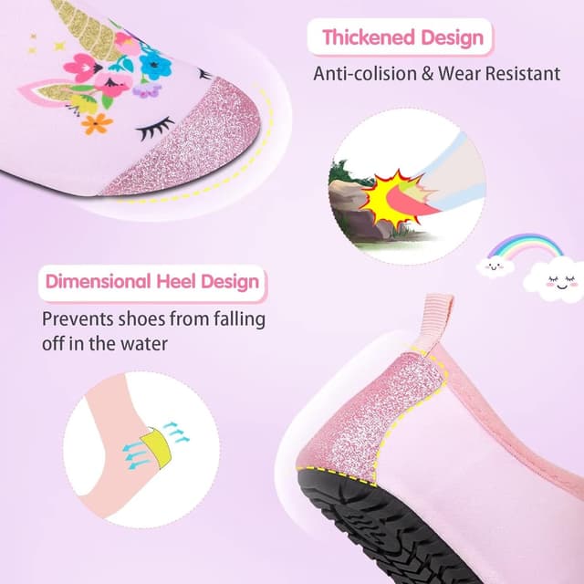 Detalle de Kids Swim Water Shoes for Toddlers & Babies – Aqua Socks Quick Dry Pool & Beach Barefoot Style (Boys & Girls)