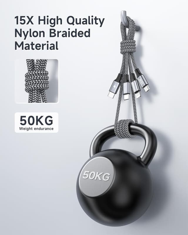 Detalle 1 de RAVIAD 100W Multi-USB 3in1 Kabel 2 m