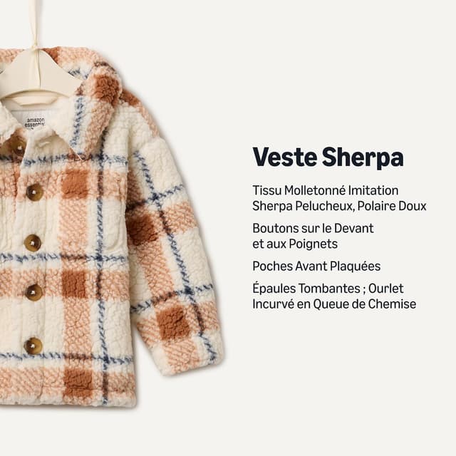 Thumbnail 5 de Amazon Essentials Veste surchemise Sherpa bébé mixte