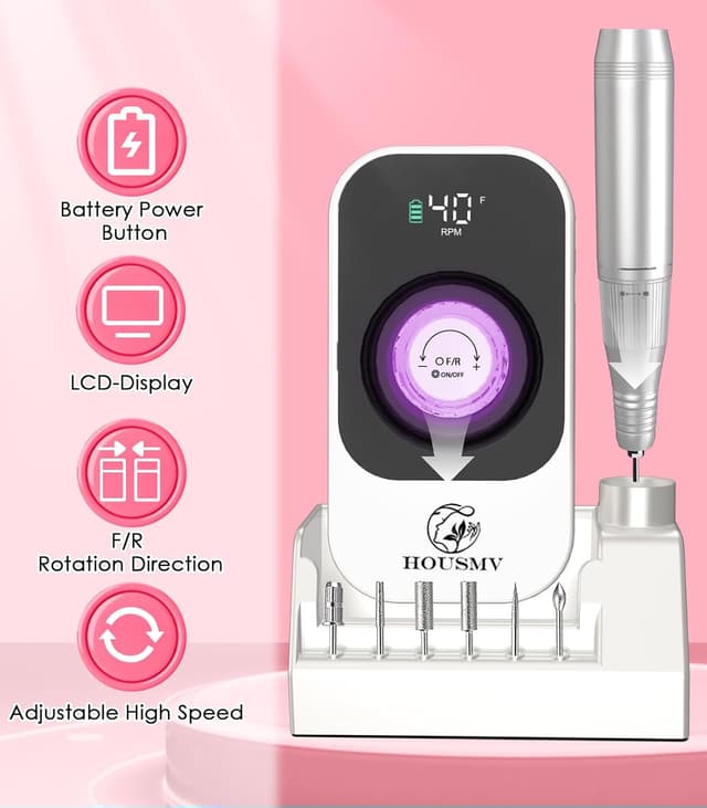 Detalle 2 de Portable Nail Drill 40,000RPM E-File