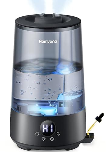 Detalle de Homvana humidificador ultrasónico para dormitorio (3,6 L, hasta 34 h, SilentSpray 16 dB, 360°)