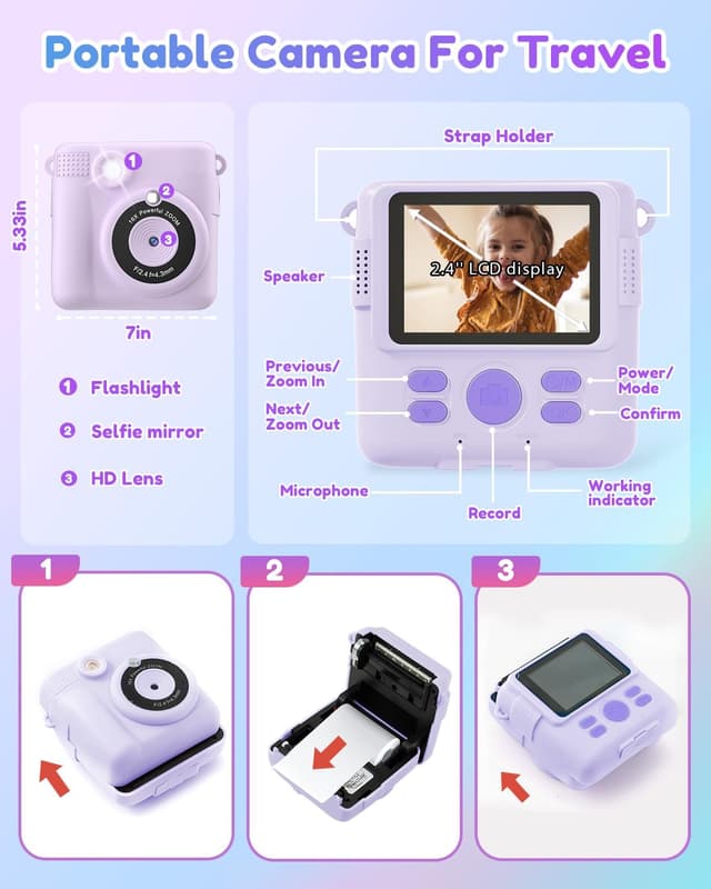 Thumbnail 5 de YORKOO Kids Camera 1080P with 32GB