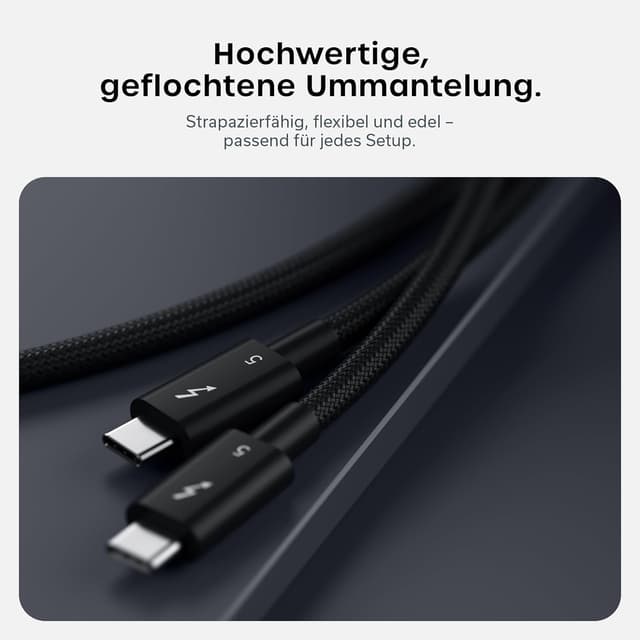 Thumbnail 6 de SATECHI zertifiziertes Thunderbolt-5 Kabel (240W PD) – 120 Gb/s, Dual 8K/60 Hz & Triple 4K/144 Hz
