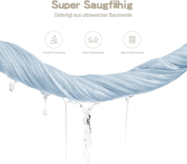 Detalle 2 de Musselin-Dreieckstuch von lulumoon – Sabberlätzchen für Baby mit Saug-Rückseite aus Frottee