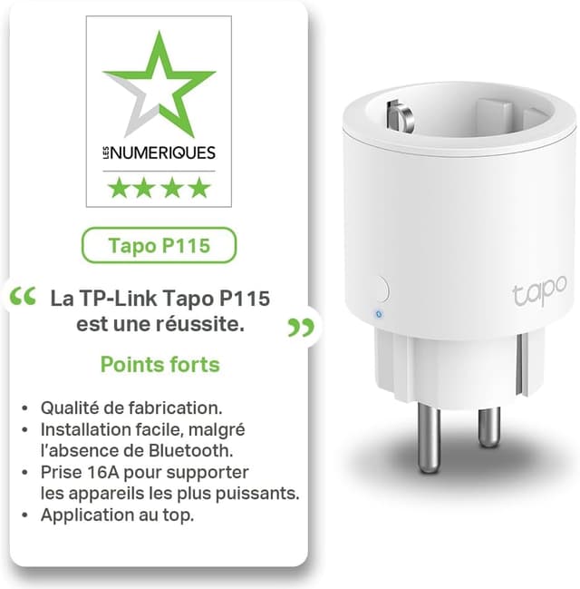 Detalle 2 de Tapo P115 Prise connectée 16A pour chauffage