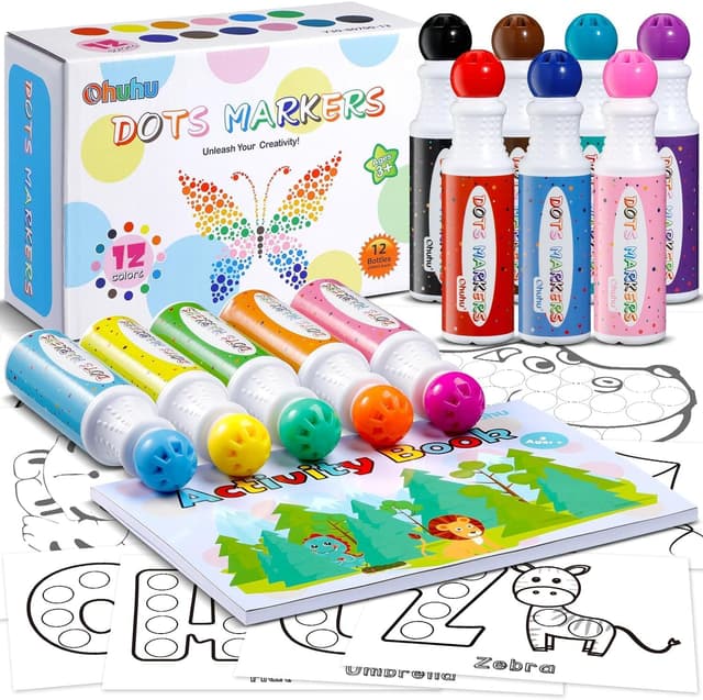 Detalle de Ohuhu Bingo Dot Marker 12 Farben, 40 ml