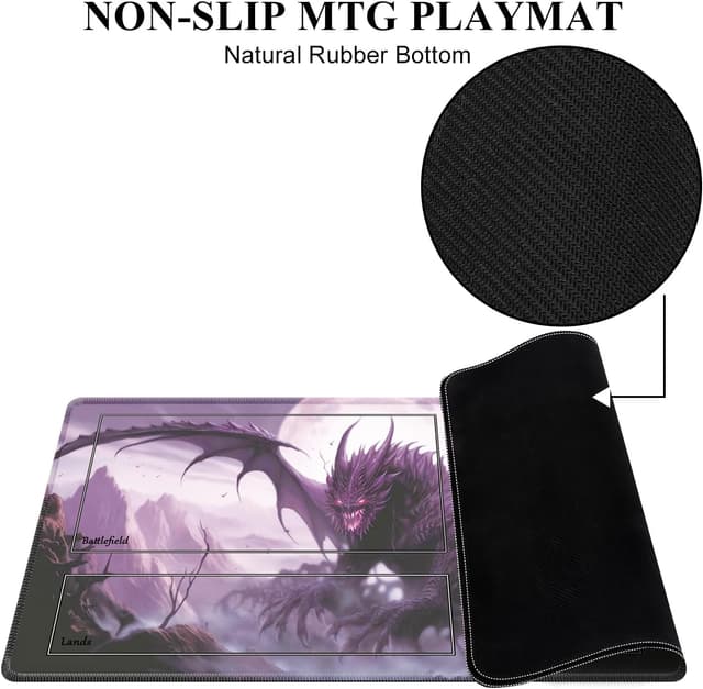 Detalle de MTG tappetino da gioco 24" x 14" con bordi cuciti, antiscivolo e custodia (Style 2)