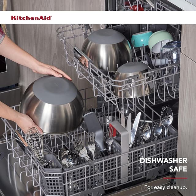 Detalle de KitchenAid Stainless Steel Mixing Bowls (Set of 3)