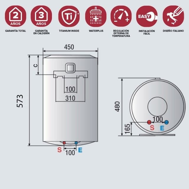 Detalle 2 de Ariston PRO1 R Termo Eléctrico 50 L C