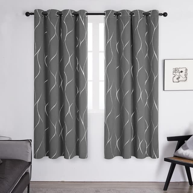 Detalle 2 de Deconovo Eyelet Blackout Curtains 66 x 72 cm 🪟