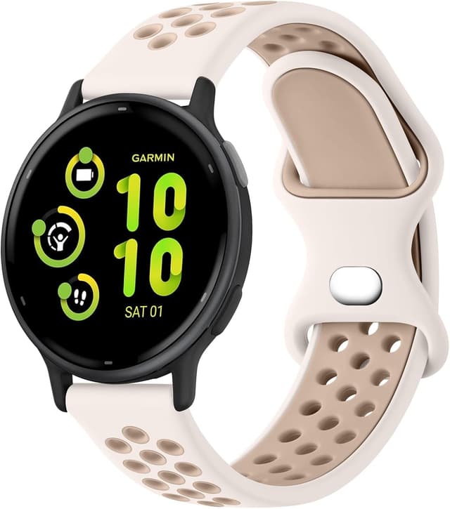 Detalle 2 de 20mm Quick Release Silicone Strap for Garmin Vivoactive 5/3 and More (Replacement Band)