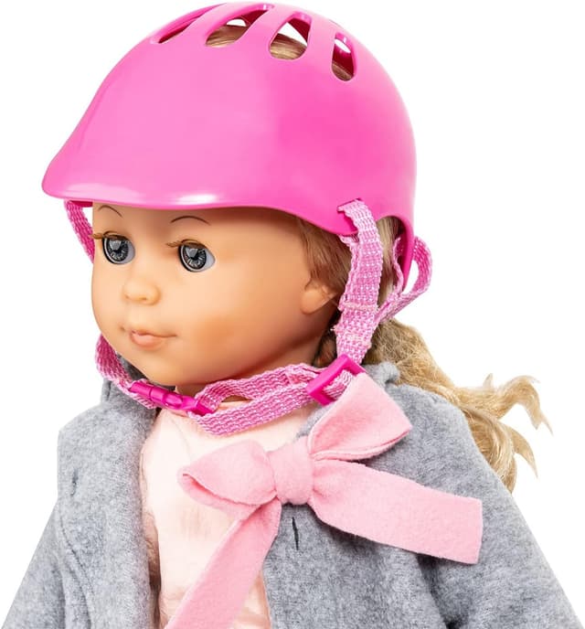 Detalle de Puppenfahrradhelm Bayer Design 79603AA in Rosa für Puppenkopf 28,5–31 cm