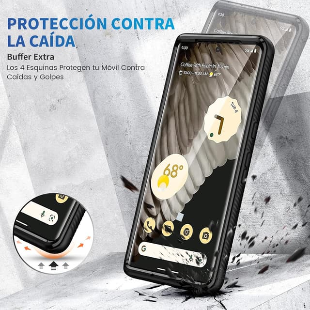 Thumbnail 3 de Coque intégrale seacosmo 360° pour Google Pixel 7 Pro (antichoc) – étui robuste noir avec protecteur d’écran