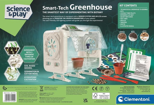 Detalle de Clementoni Smart-Tech Greenhouse Interactive STEM Plant Science Kit (Kids 8+)