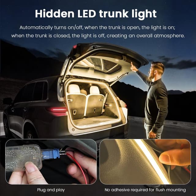 Detalle de Vsshe car LED strip light for trunk (4m) with automatic sensing, warm light