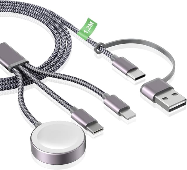 Imagen de 3‑in‑1 Ladekabel 120 cm für iPhone und Apple Watch en OfertitasTOP