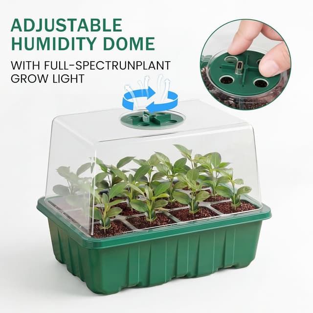 Thumbnail 4 de YAUNGEL Mini Serre Pour Plantes avec Lampe 4 Pièces