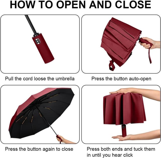 Thumbnail 6 de Aolso Ombrello Pieghevole Antivento 120 cm