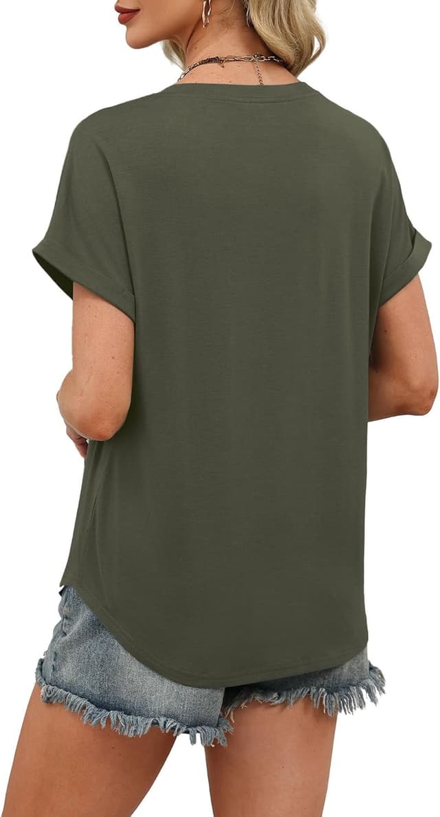 Thumbnail 4 de WIHOLL Womens Blouses V‑Neck Short Sleeve