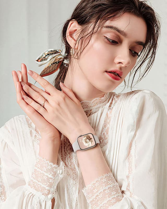 Detalle de Cinturini Yoohoo in silicone compatibili con Apple Watch 44mm/40mm/46mm/45mm/42mm/41mm/38mm/49mm