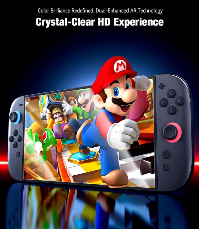 Detalle de Hoerrye Schutzfolie aus Panzerglas für Nintendo Switch 2 (HD klar, 2 Stück) – 7,9 Zoll, blasenarme Montage