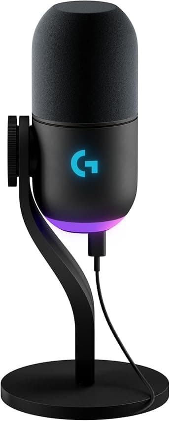 Detalle de Logitech G Yeti GX, micrófono dinámico RGB para gaming 🎤