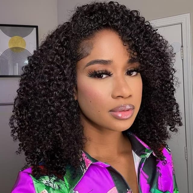 Detalle de XNAIRA 3-in-1 Seamless Half Wig, Kinky Curly 18"