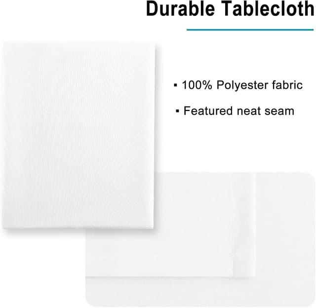 Detalle de Hiasan Nappe blanche rectangulaire anti-taches 140x240 cm, imperméable et lavable