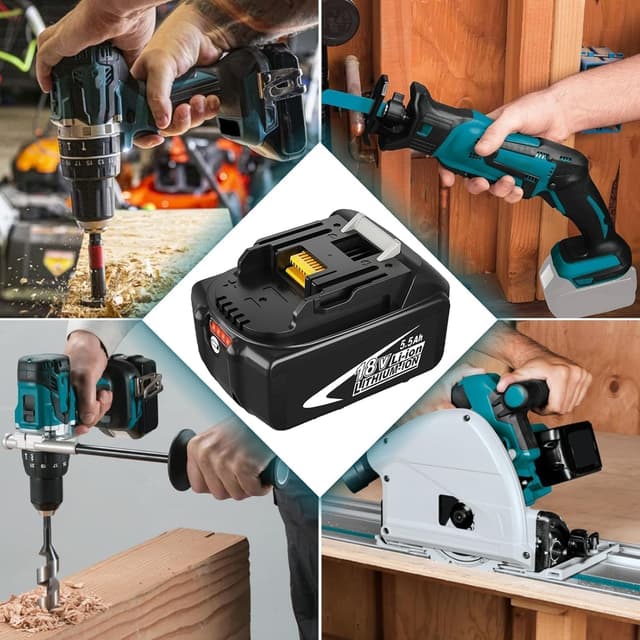 Thumbnail 6 de Lot de 2 batteries Dosctt 18 V 5,5 Ah (BL1850B) compatibles Makita BL1850B/BL1860B