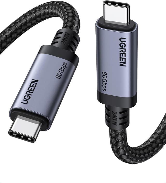 Detalle de UGREEN USB‑C to USB‑C Cable USB4 Gen4 80Gbps 1m