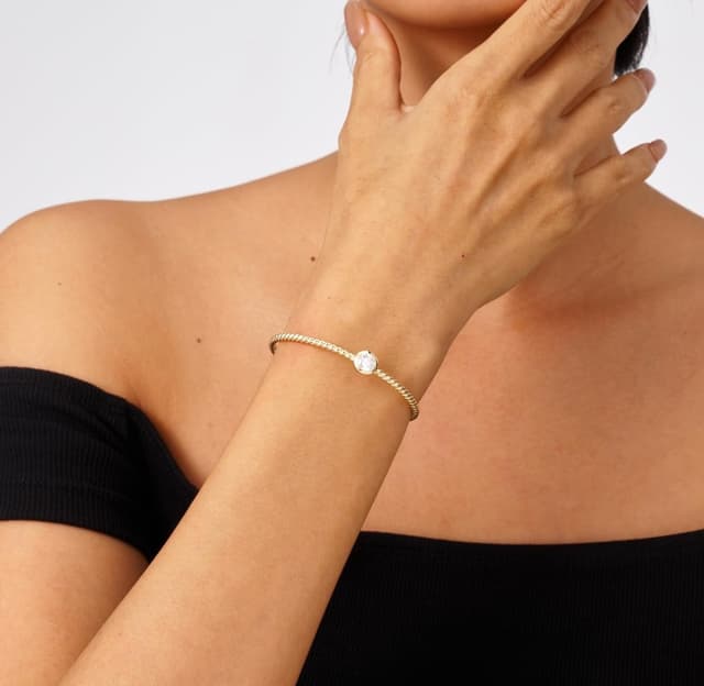 Detalle 2 de Bracelet torsadé zirconium 6 mm