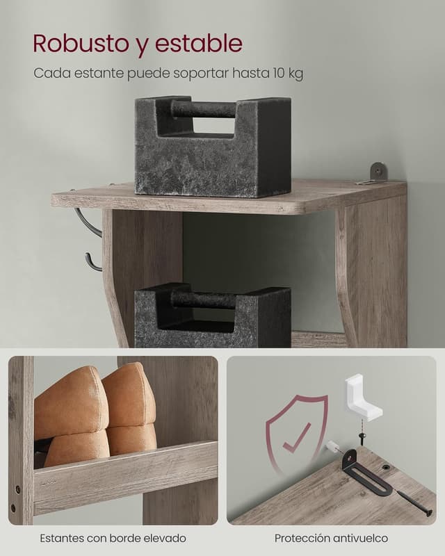 Thumbnail 6 de VASAGLE LBS200L01 zapatero estrecho 30x110 cm