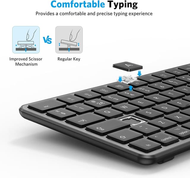 Detalle de OMOTON Wireless Bluetooth Keyboard for Mac 3‑device support