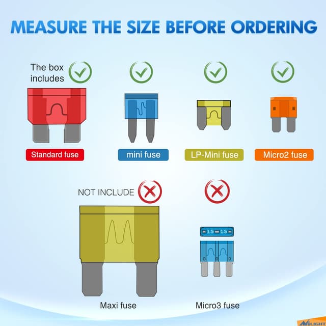 Detalle 2 de Nilight 372-Piece Car Fuse Assortment Kit (Standard/ Mini/ Low Profile Mini/ Micro2 Blades)