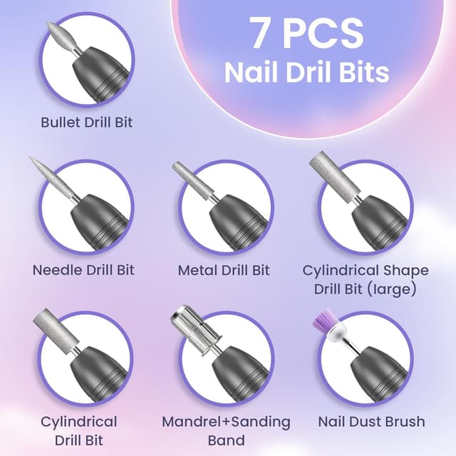 Thumbnail 6 de Nagelfräser Elektrische Nagelfeile Maniküre Set 20000 u/min