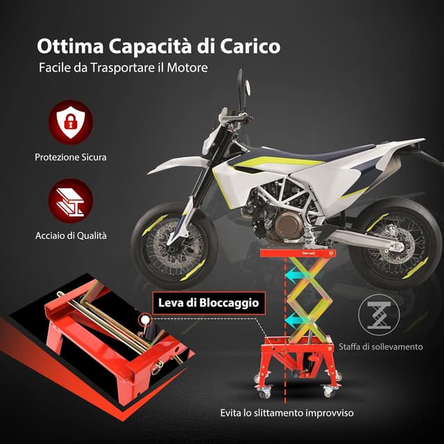 Thumbnail 2 de VIVOHOME Sollevatore idraulico moto fino a 160 kg 🛠