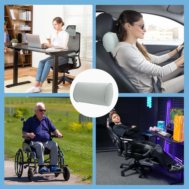 Thumbnail 6 de Dapucarin Car Headrest Pillow for Driving – 100% memory foam neck support, luxury leather feel