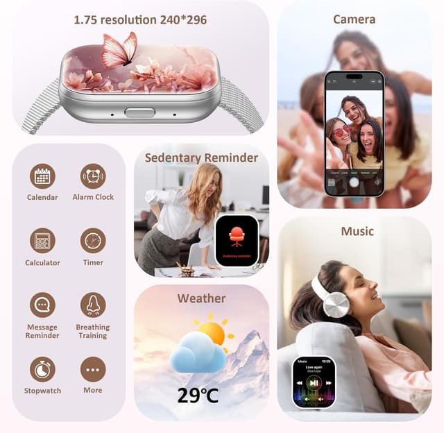 Thumbnail 4 de SLOKSFil Montre Connectée Femme 1,75"