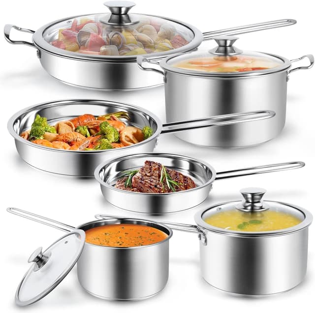 Imagen de Aufranc 10-Piece Stainless Steel Cookware Set en OfertitasTOP