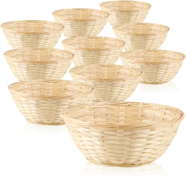 Detalle de com-four Bastkörbchen 10er Set Osterdeko 23 cm