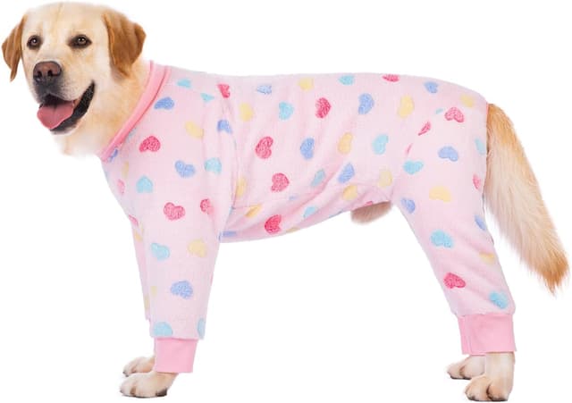 Detalle de BT Bear Dog Winter Clothes Flannel Pullover Pyjamas Onesie (XXXL, Pink) for Medium–Large Dogs