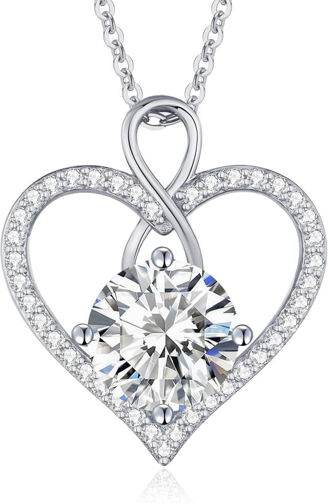 Detalle de LOUISA SECRET Collana da donna Cuore Infinito Eternal in argento 925 con moissanite